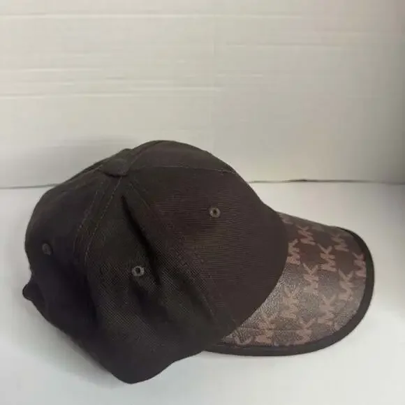 Michael Kors Signature MK Logo Print Baseball Cap Brown - Picture 3 of 5